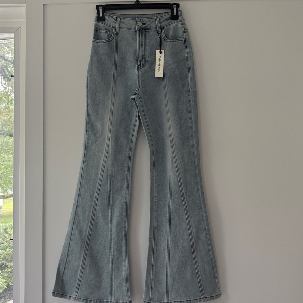 Commense Light Blue High waisted Denim Jeans with stretch